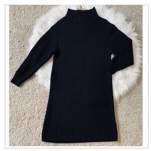 Aritzia Wilfred Montpellier Sweater Dress Wool Knit Mock Neck Black Size Medium